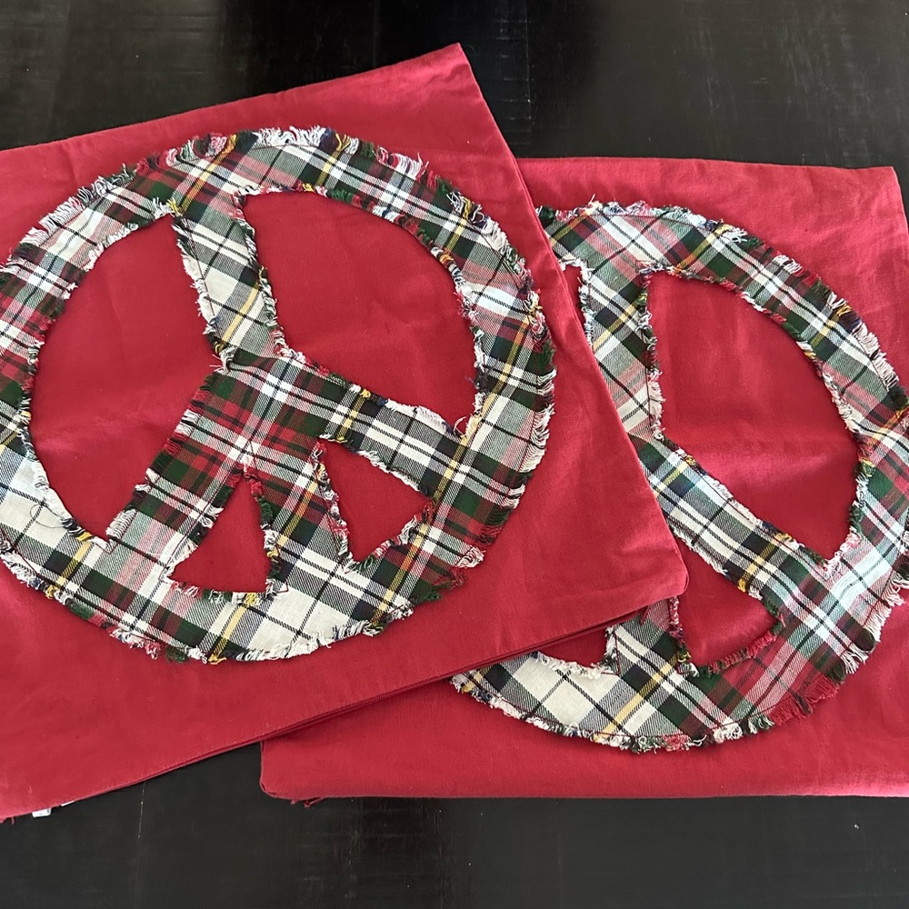 Pottery Barn Peace Pillow covers 18 x 18